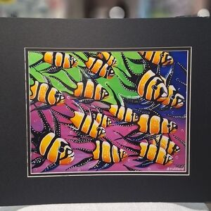 NWT - Clown Fishes Art Photo Print By Jack E. Stiddard 8x10 Photo On 11x14 Mat